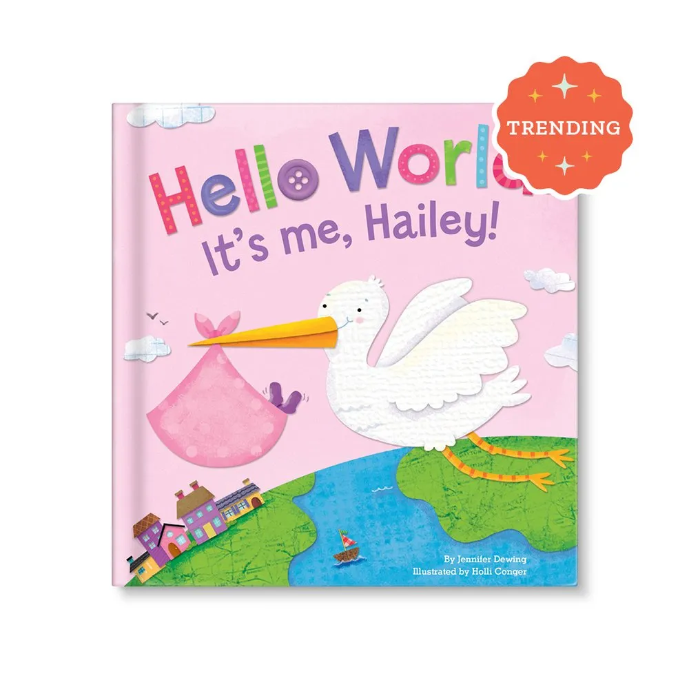 Hello World! Personalized Board Book - Pink