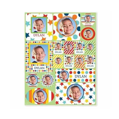 Picture Perfect Personalized Stickers - Blue