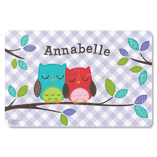 Gingham Owl Personalized Puzzle - 24 Pieces