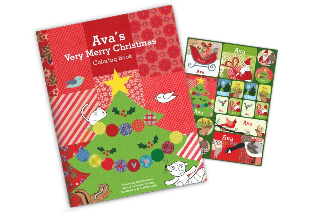 My Very Merry Christmas Personalized Coloring Book and Sticker Gift Set