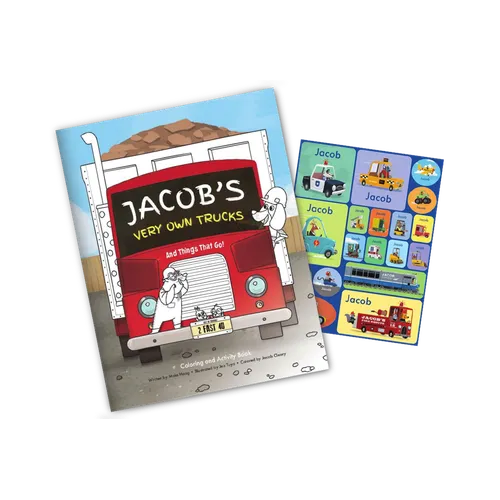 My Very Own Trucks Personalized Coloring Book and Sticker Gift Set