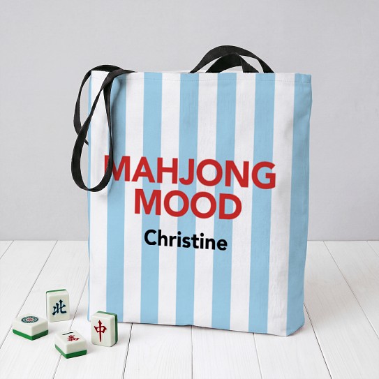 Striped Mahjong Mood Tote Bag