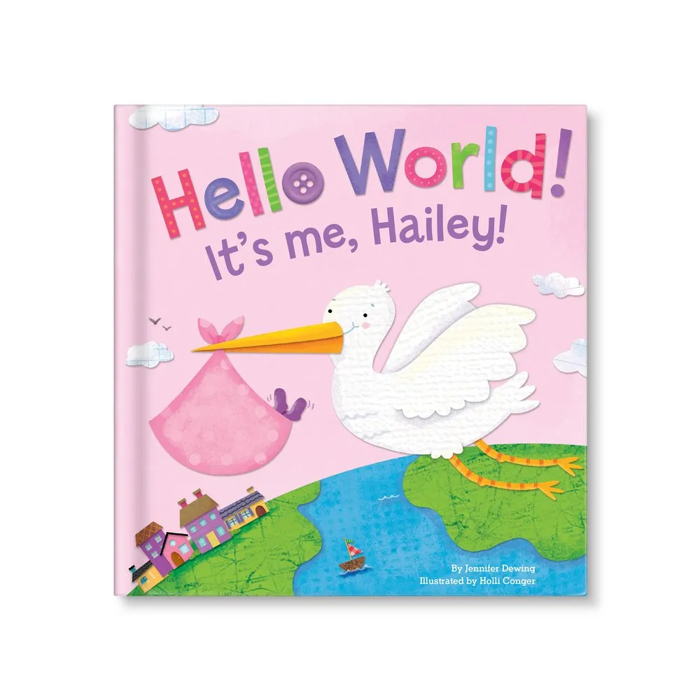 Hello World! Personalised Board Book - Pink
