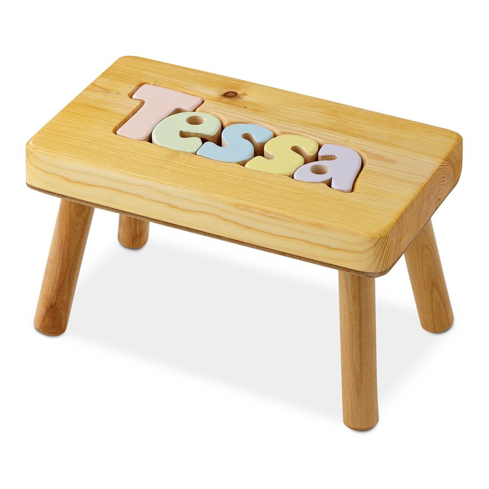 Name Puzzle Stools - Pastel