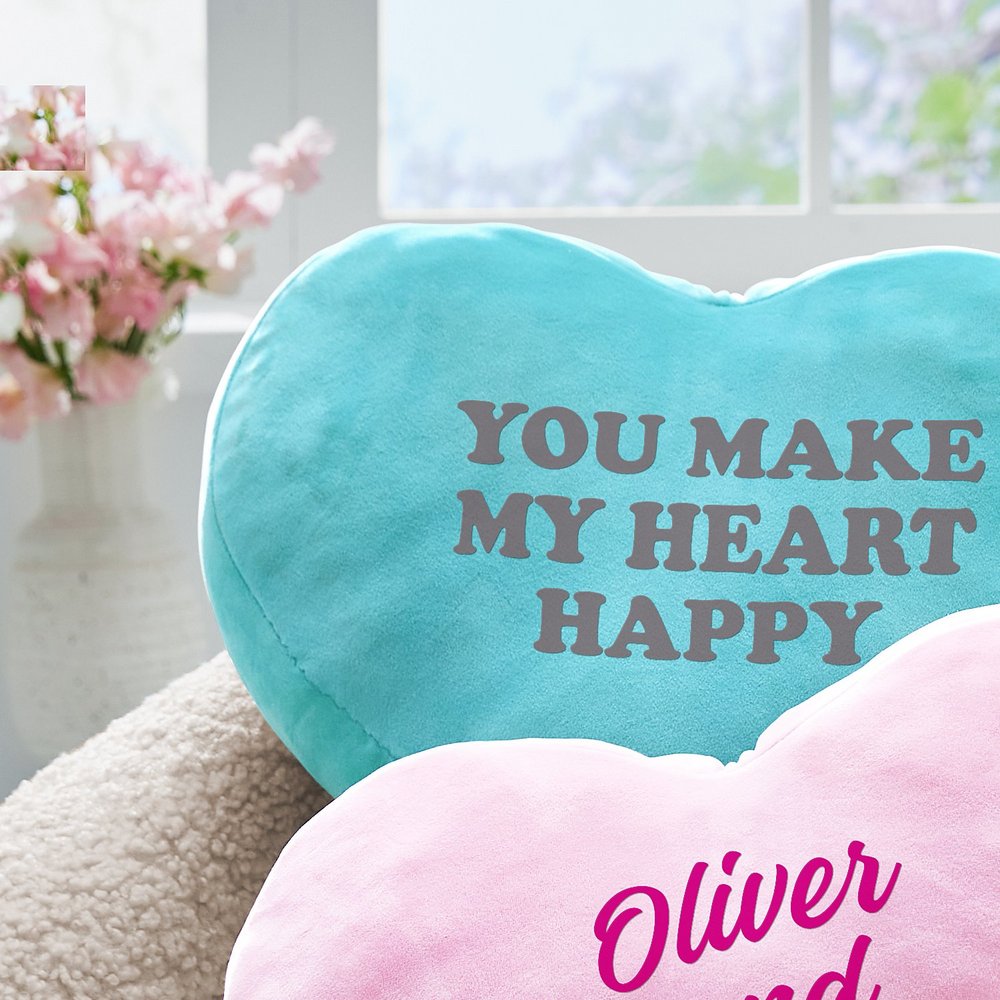 Plush Heart Message Pillow