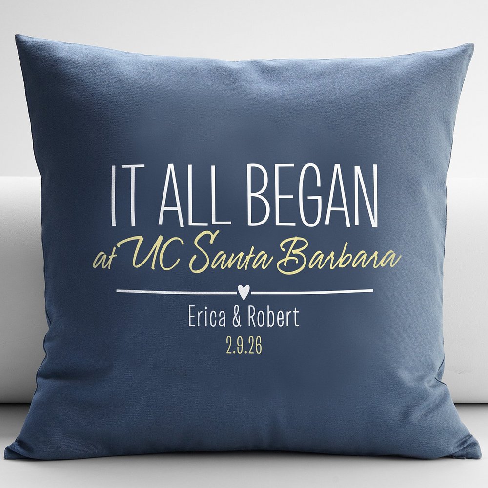 Where It All Began Throw Pillow - Blue - 12X18
