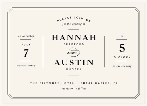 Center Stage Wedding Invitations