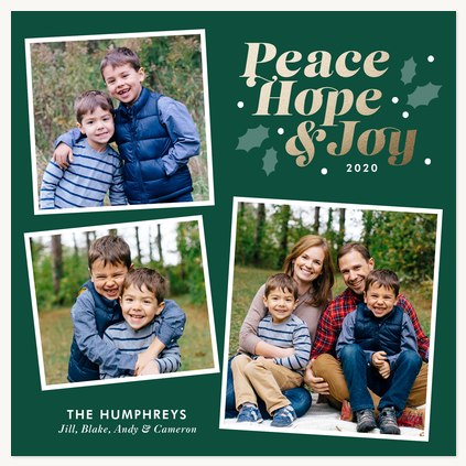 Nostalgic Trio Personalized Holiday Cards