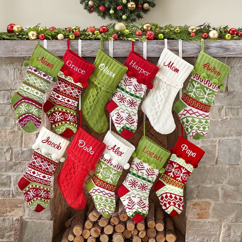 Knit Snowflake/Knit Argyle Stocking Collection