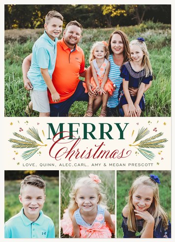Traditional Pines Personalized Holiday Cards