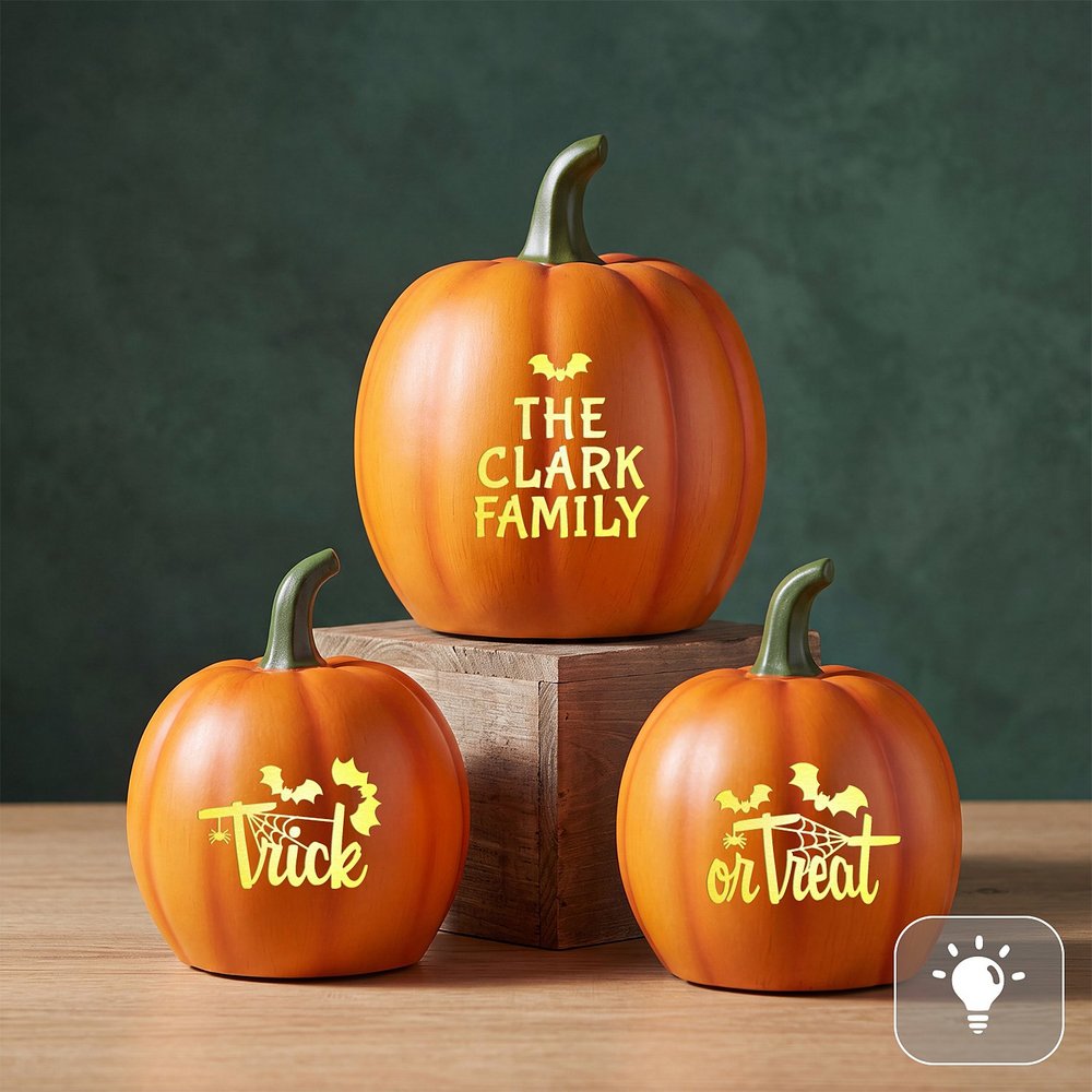 Light-Up Trick or Treat Pumpkin Set