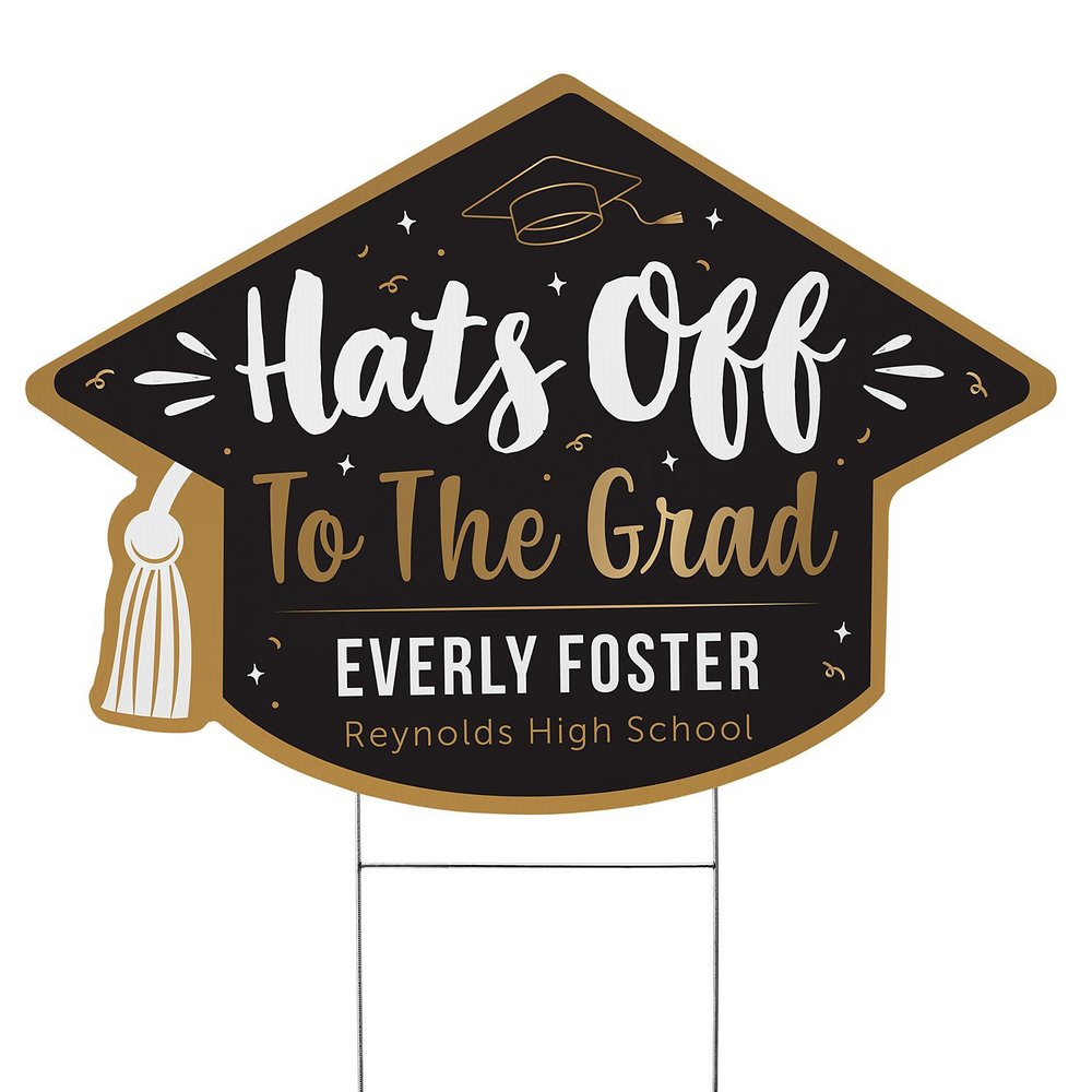 Hat's Off! Graduation Cap Yard Sign- Large
