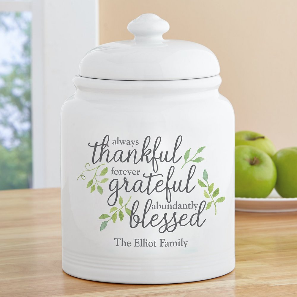 Always Thankful Ceramic Treat Jar
