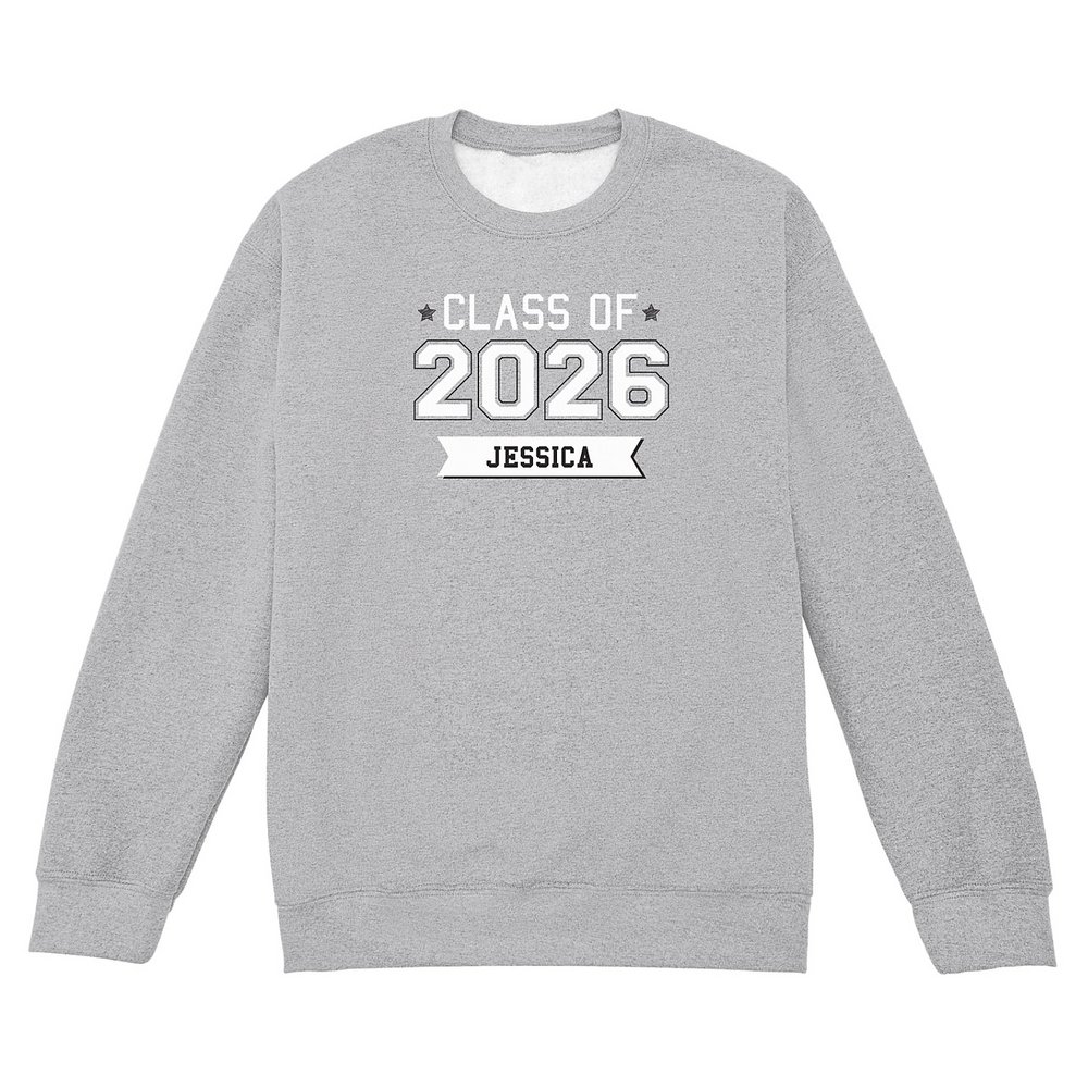 Varsity Letter Graduation Sweatshirt - Crew - Gray - S
