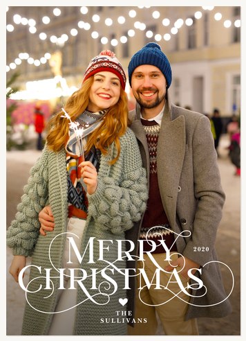Swashed Elegance Personalized Holiday Cards