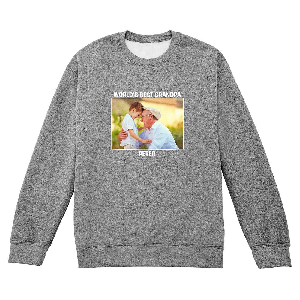 Create Your Own Photo Sweatshirt - Crew - Gray - M