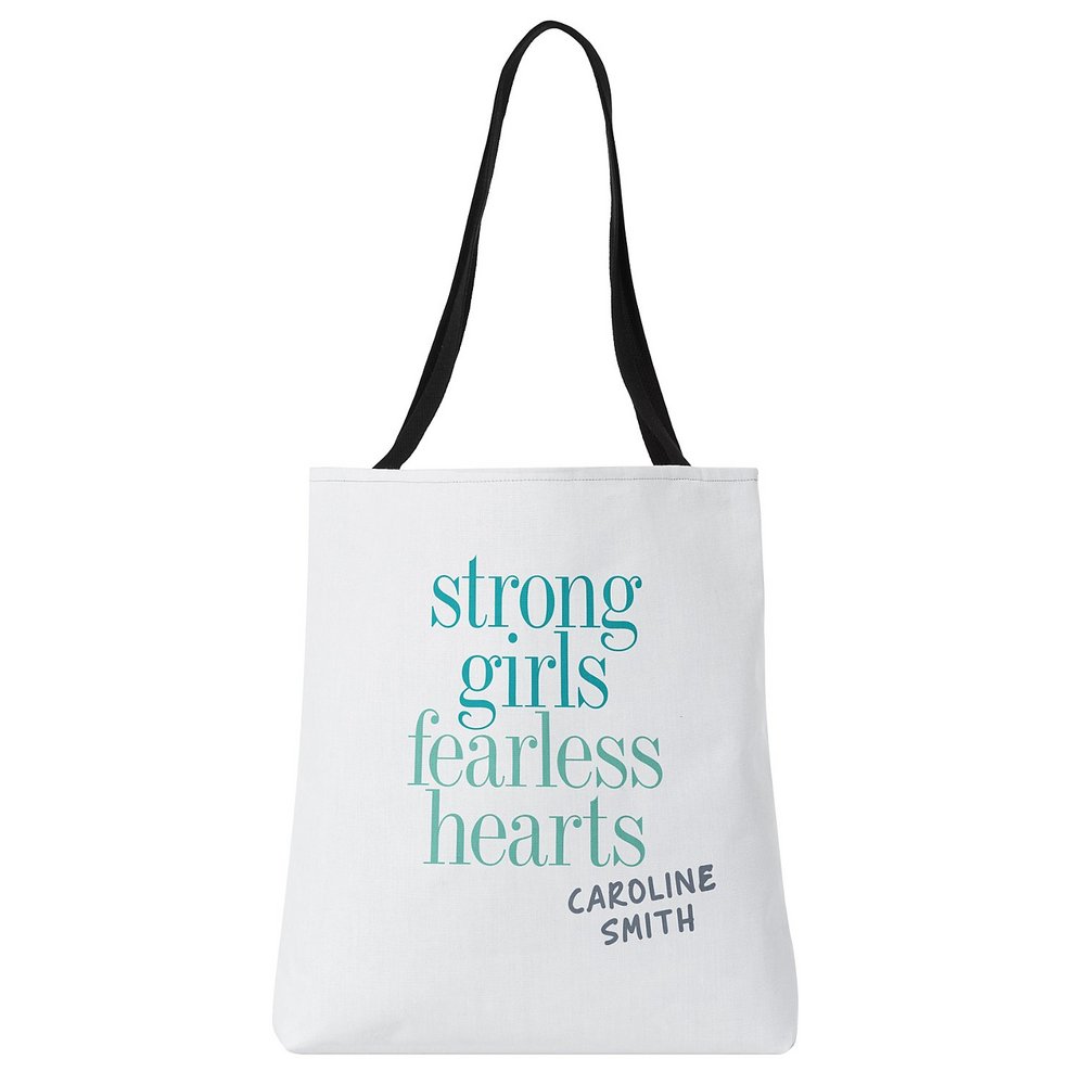 Strong and Fearless Tote Bag - Teal