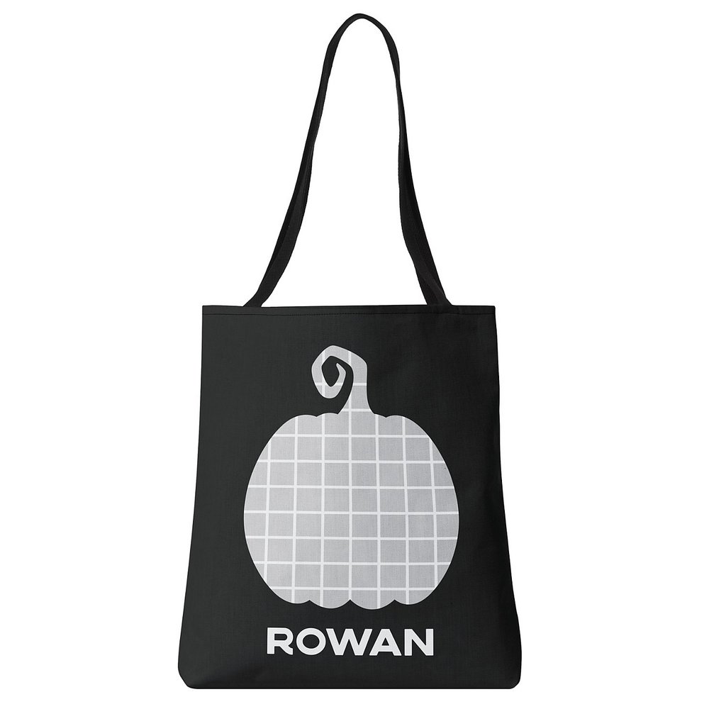 Preppy Print Pumpkin Tote Bag - Gray Check