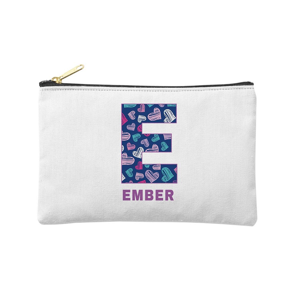 Pretty Pattern Zipper Pouch - Bright Hearts - Small
