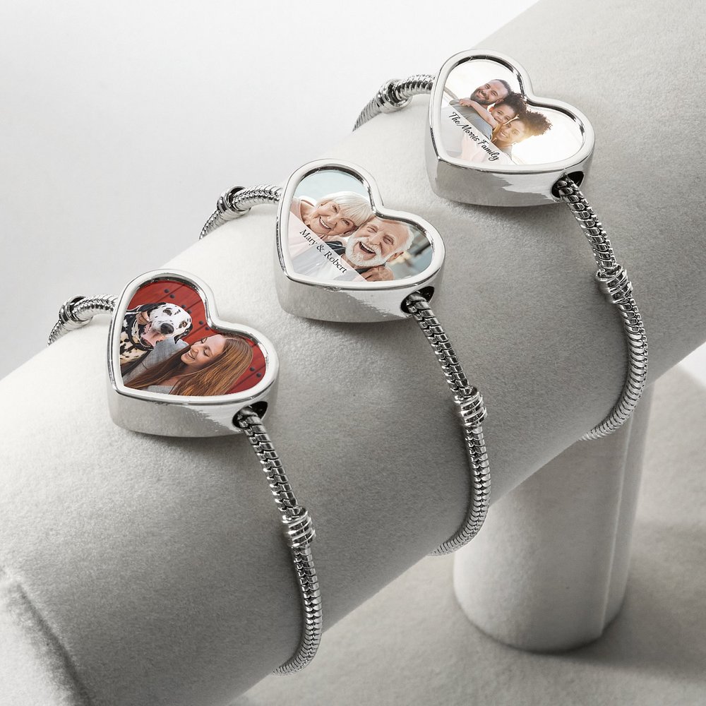 Picture-Perfect Photo Heart Charm Bracelet