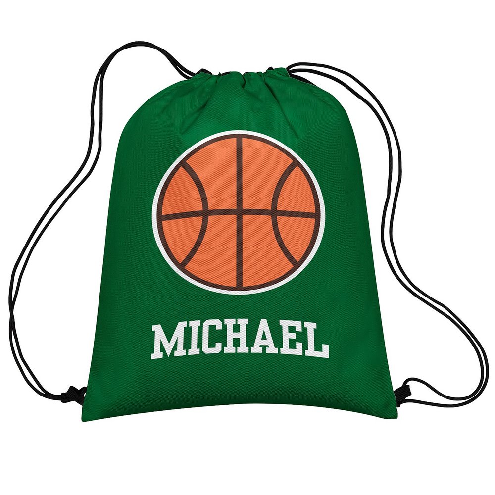 Sports Champ Drawstring Bag - Green - Basketball