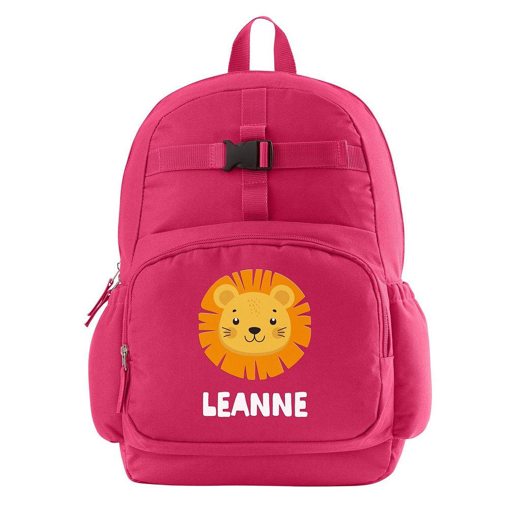 Cheerful Animals Backpack - Pink - Lion