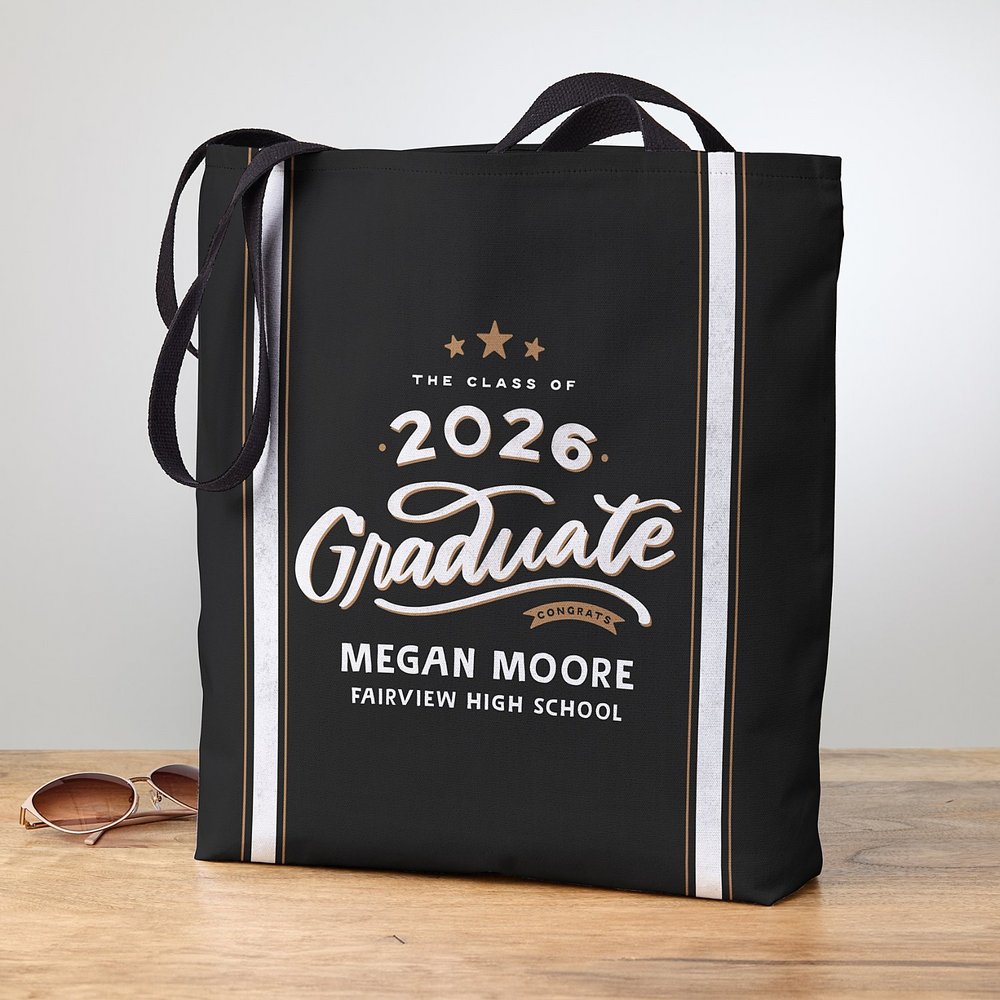 Vintage Style Graduation Tote Bag