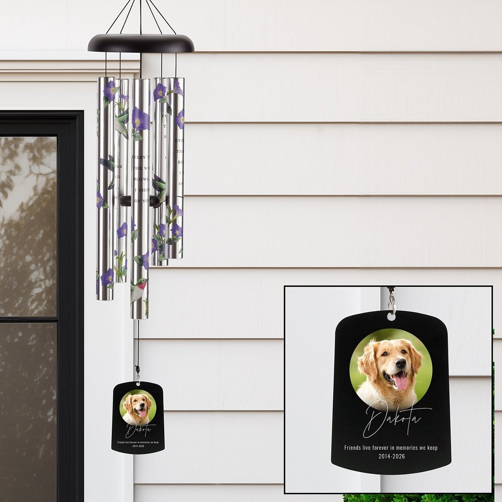 Loyal Hearts Pet Photo Memorial Sonnet 38 Inch Wind Chime