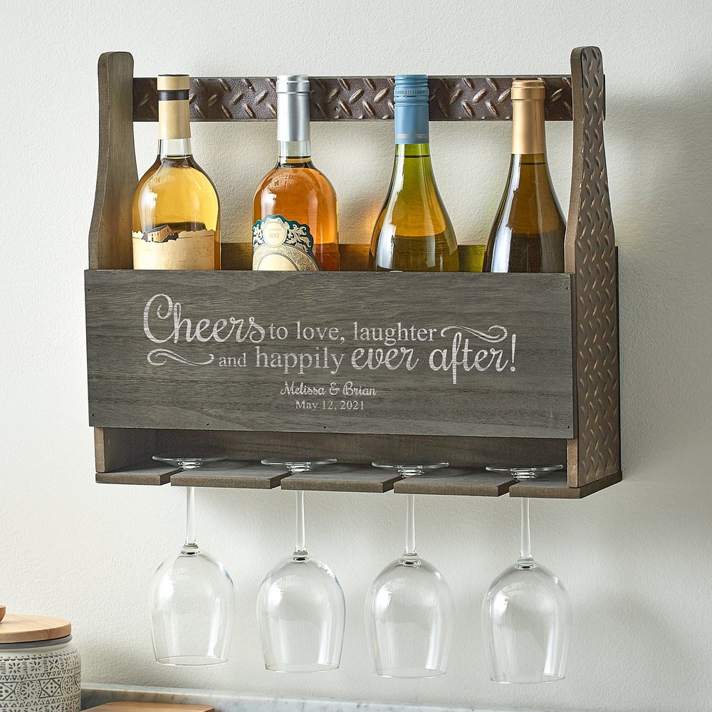 Love & Laughter Wall-Mounted Wine Rack