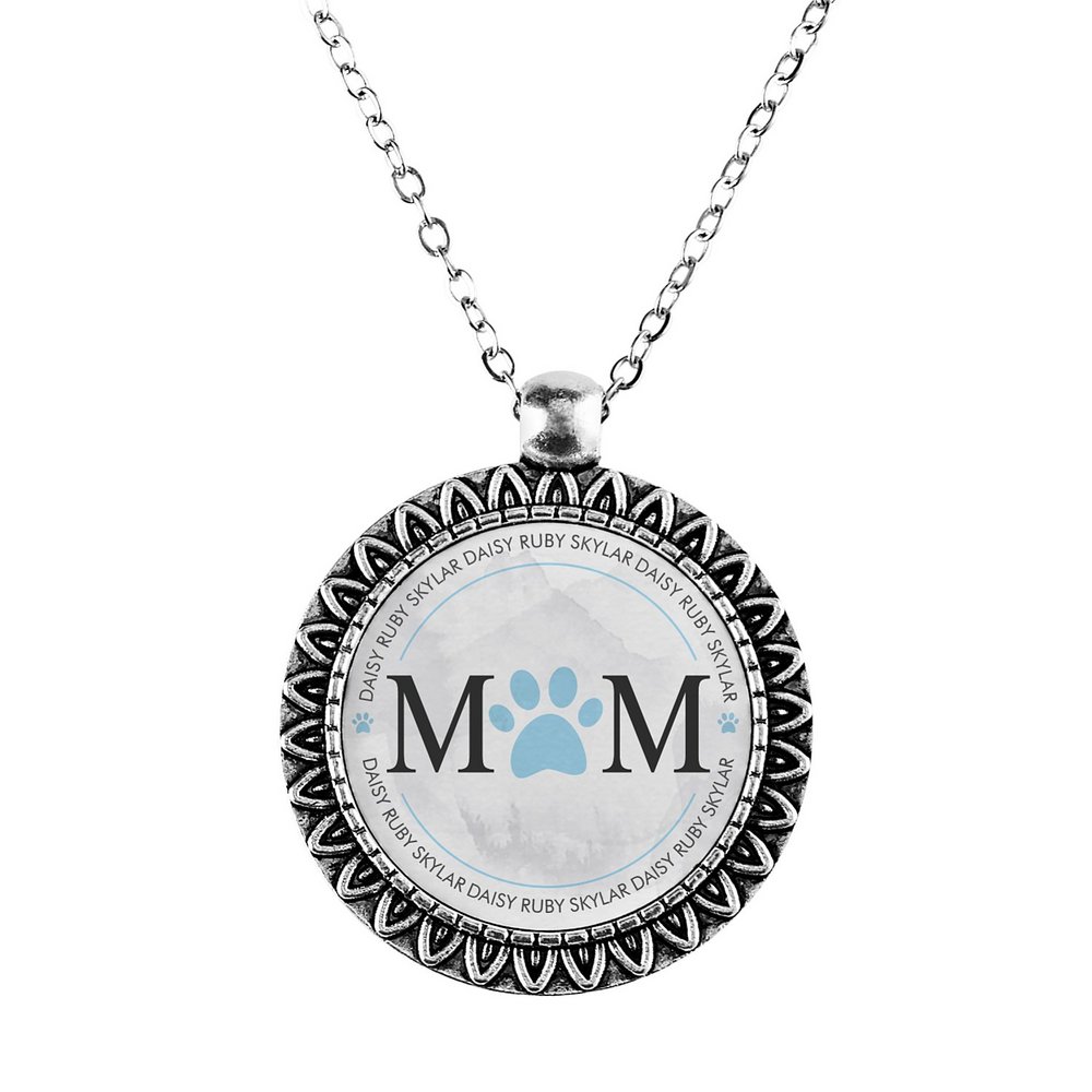 Her Little Loves Pendant - Pawprint - Blue