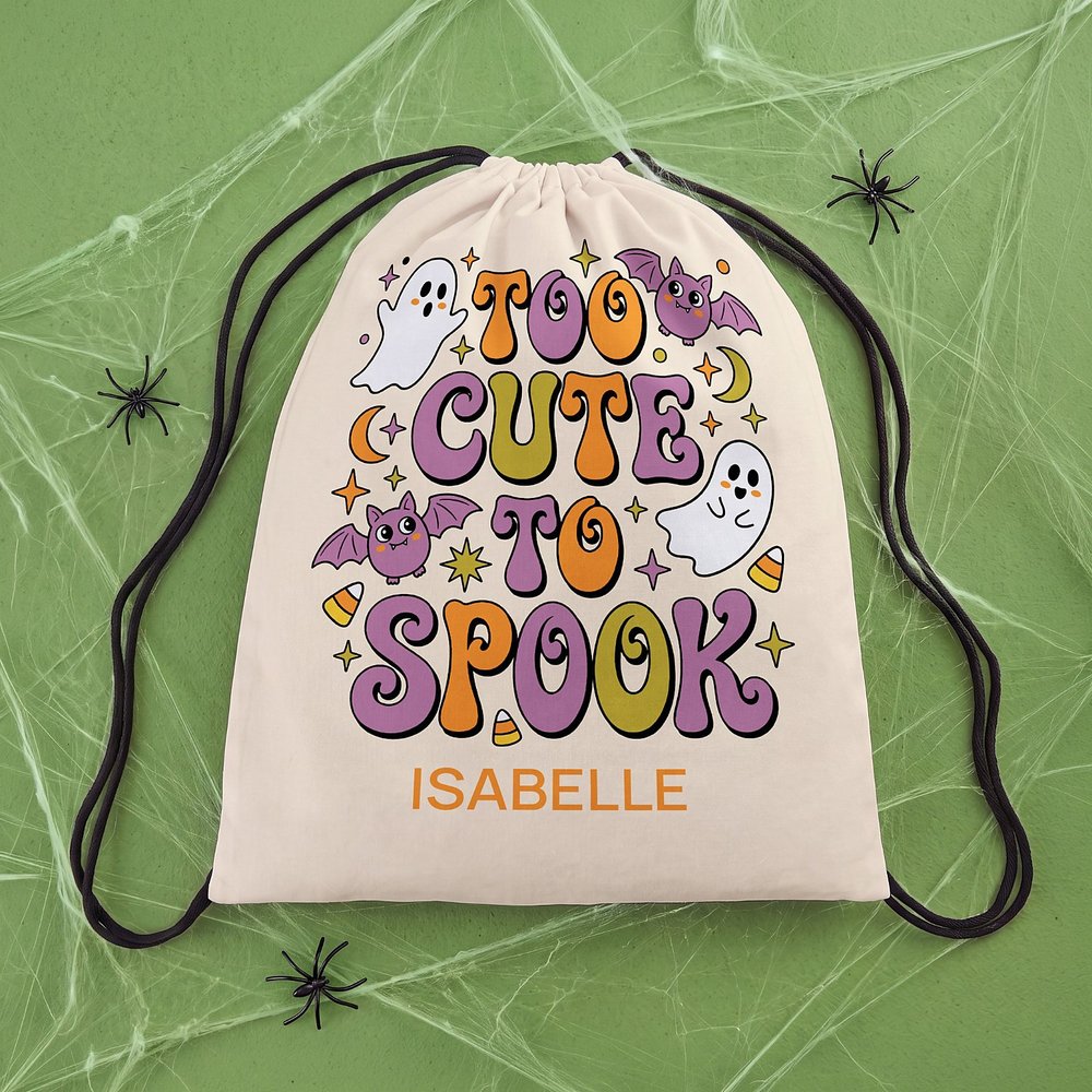 Too Cute To Spook Halloween Drawstring Treat Bag