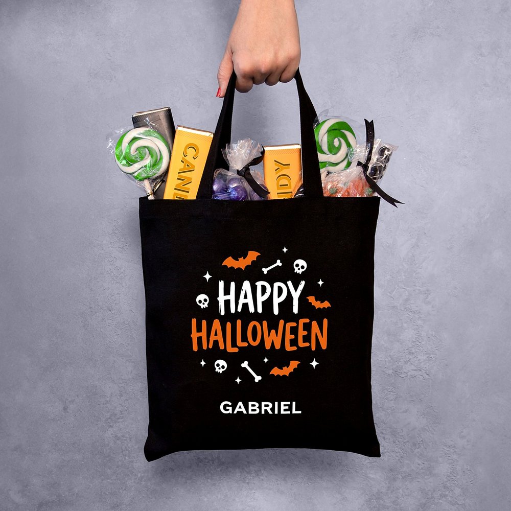 Bats And Bones Halloween Treat Bag