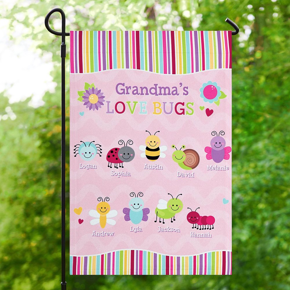 Adorable Love Bugs Personalized Garden Flag