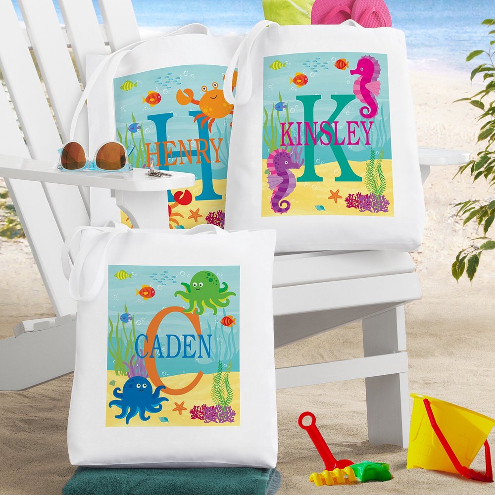 My Own Seaside Personalized Name Tote Bag