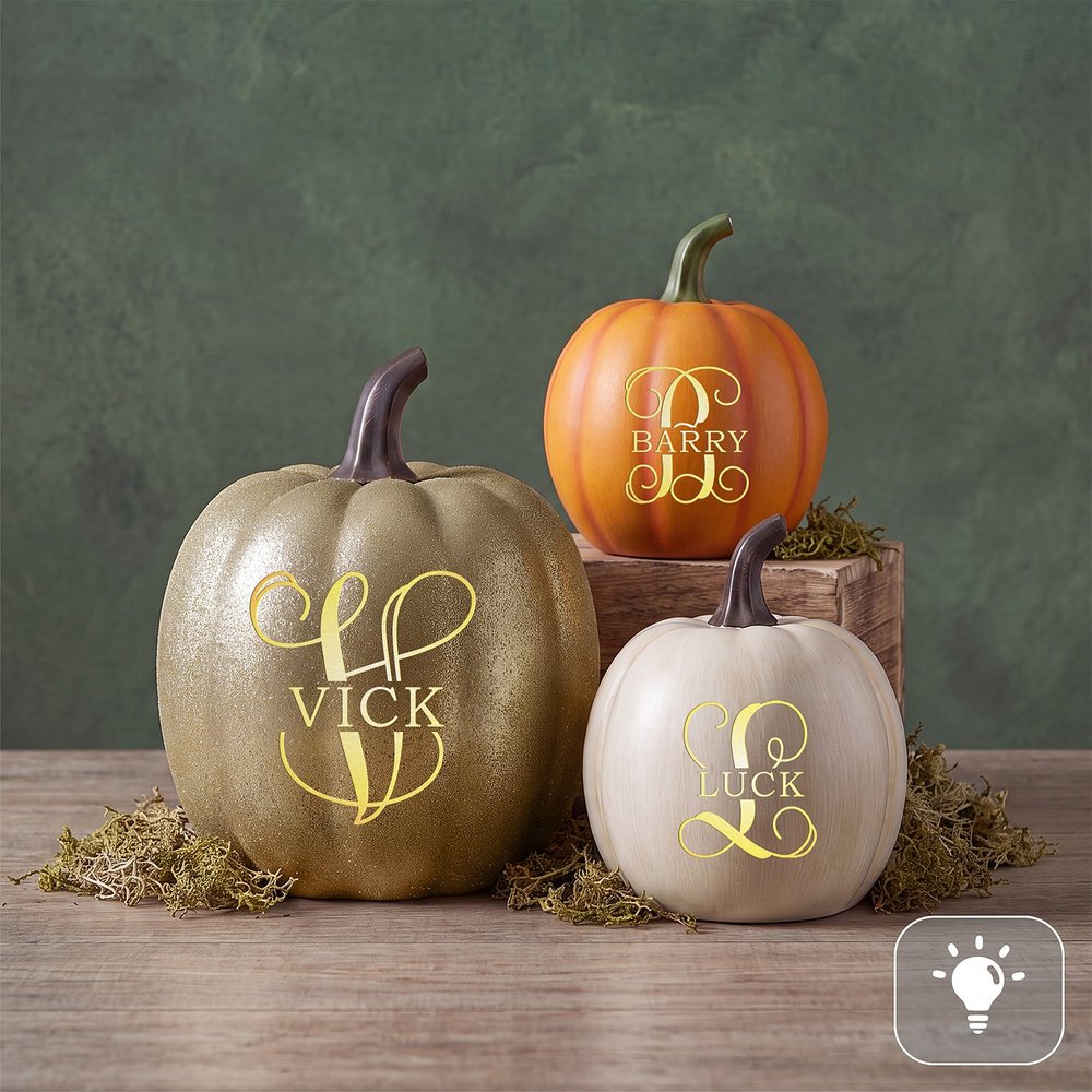 Illuminated Name & Initial Personalized Pumpkin