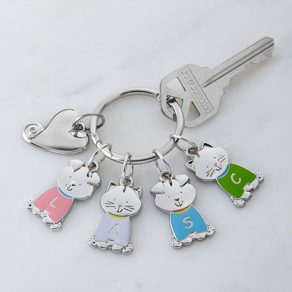 Loving Hearts Pet Personalized Charm Keychain