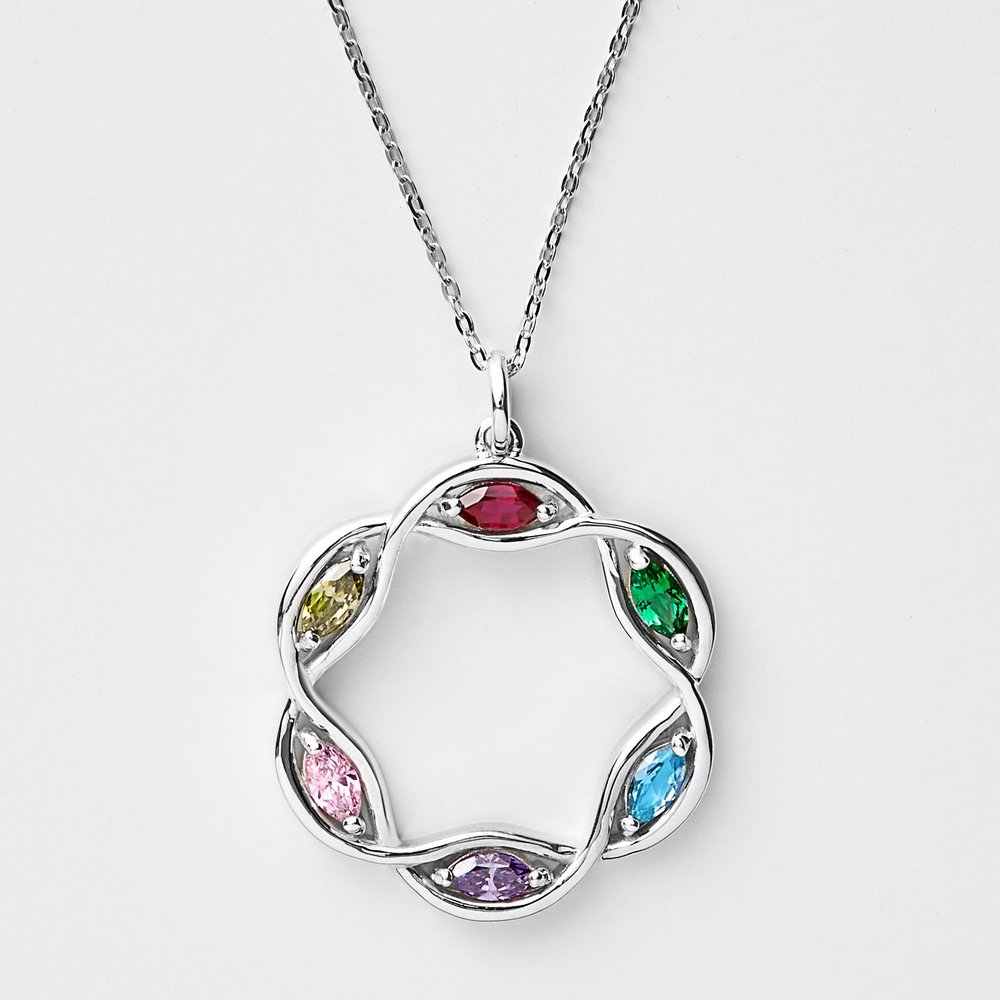 Our Family Tree Personalized Birthstone Pendant - 2 Stones