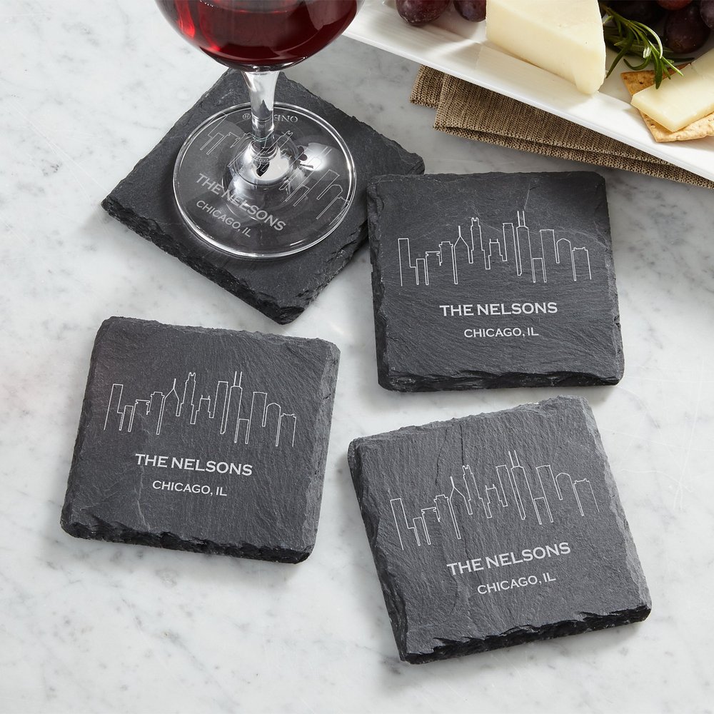 Our Beloved City Personalized Slate Coasters