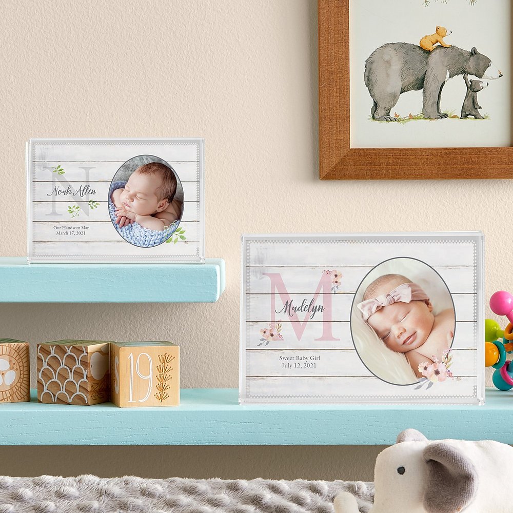 Sophisticated Baby Personalized Photo Glass Block