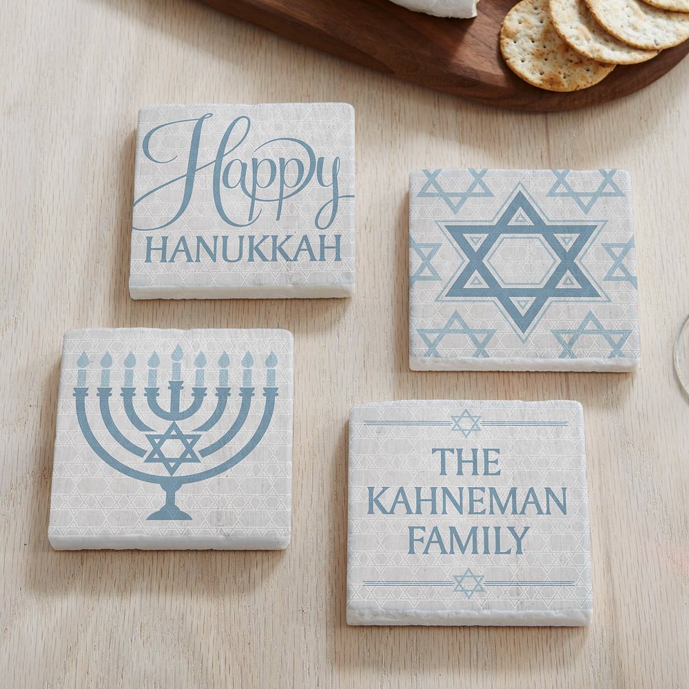 Joyful Hanukkah Personalized Coasters
