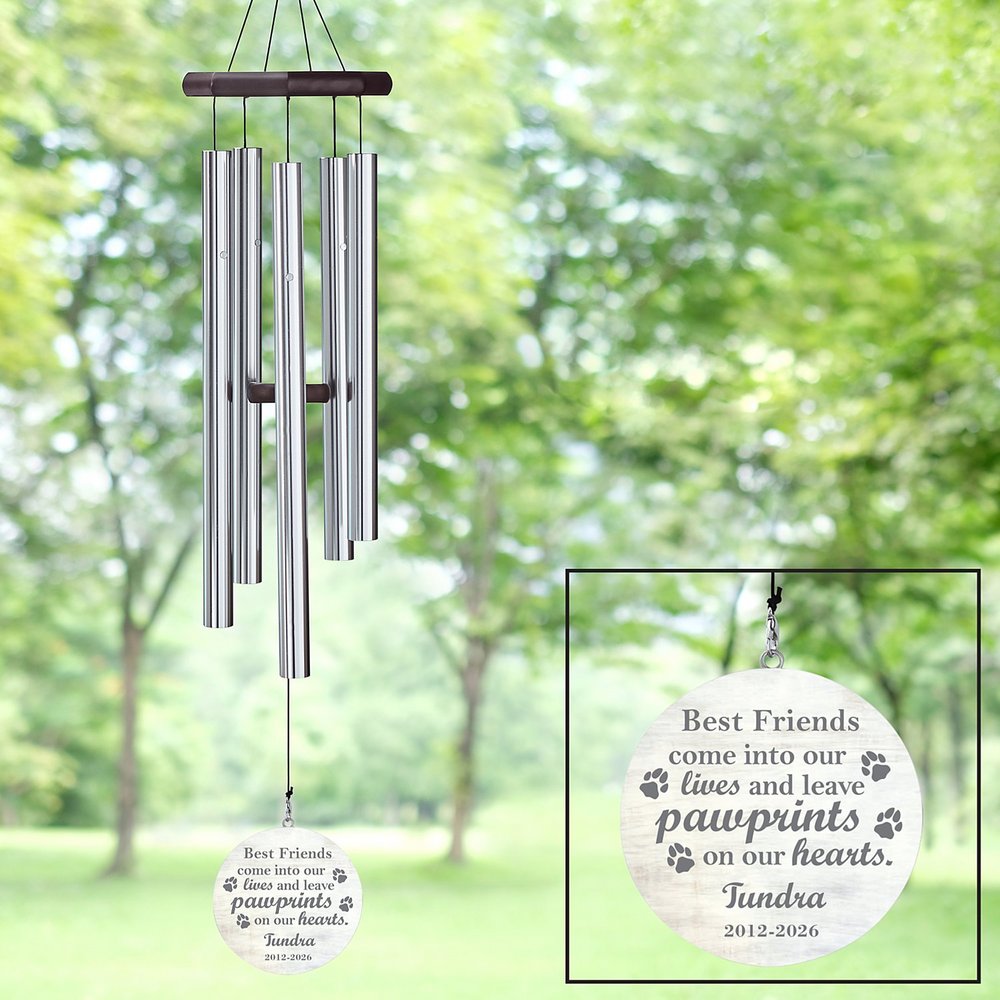 Heart-to-Paw Pet Memorial Personalized Wind Chime