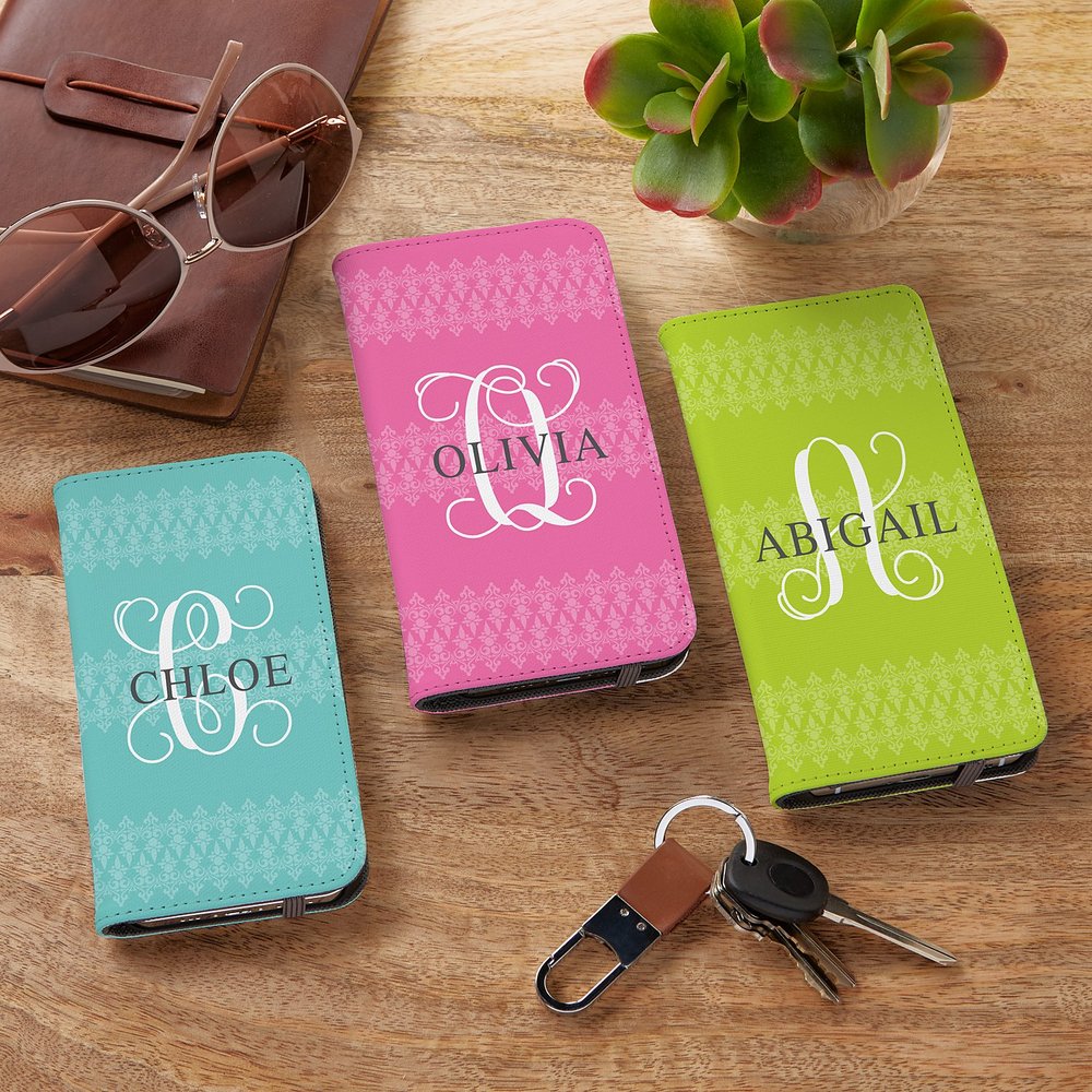 Monogrammed Name Personalized Phone Folio Case