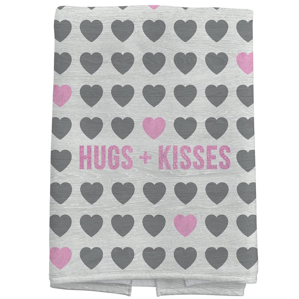 Welcome Hearts Kitchen Towel - Pink