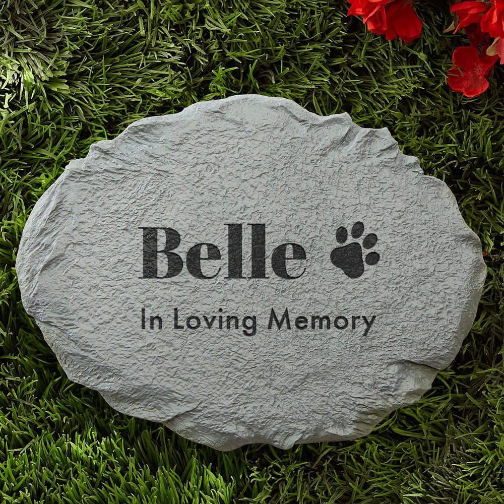 Remembered Forever Pet Memorial Personalized Garden Stone