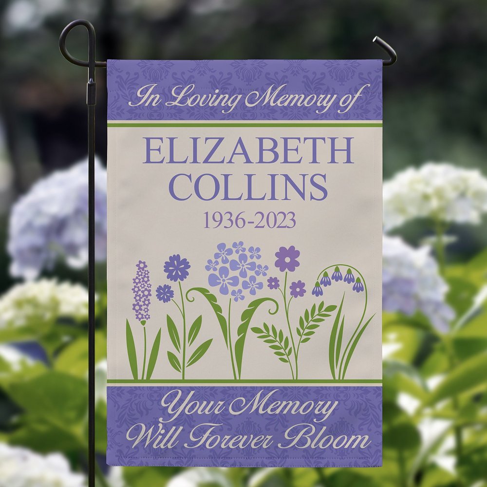 Blooming Memories Memorial Personalized Garden Flag