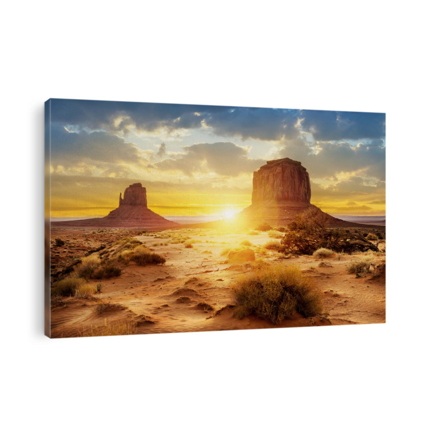 Sunset at the sisters in Monument Valley, USA