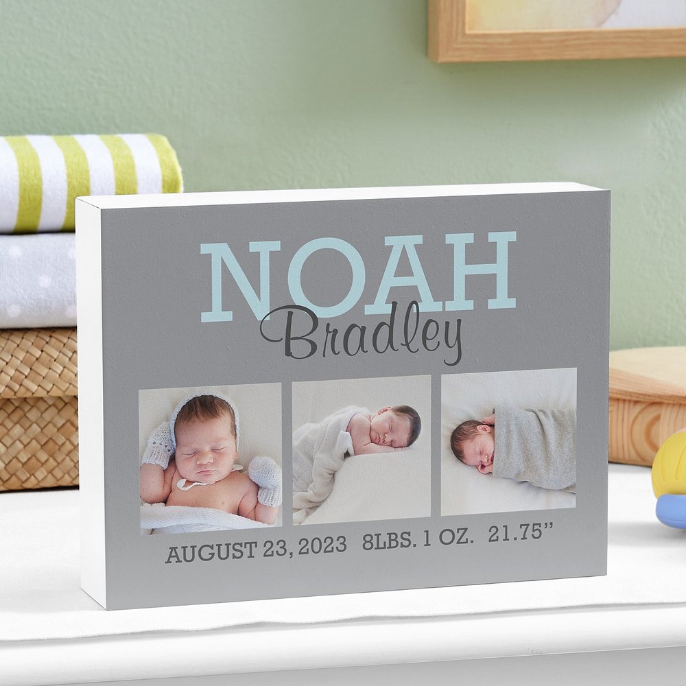 Our Precious Baby Photo Personalized Wooden Block