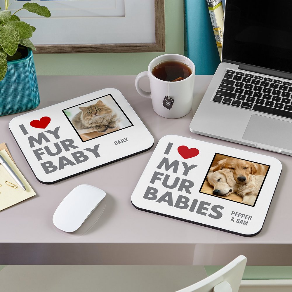 I Love My Furry Friends Personalized Photo Mouse Pad