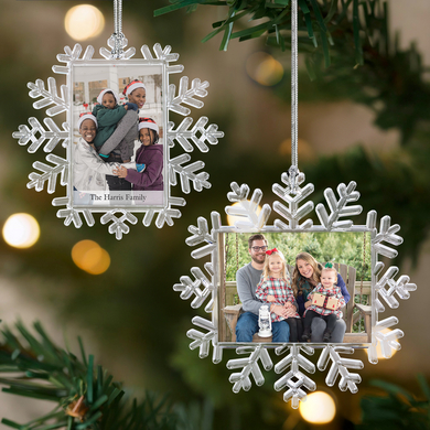Snowflake Moments Double-Sided Photo Ornament