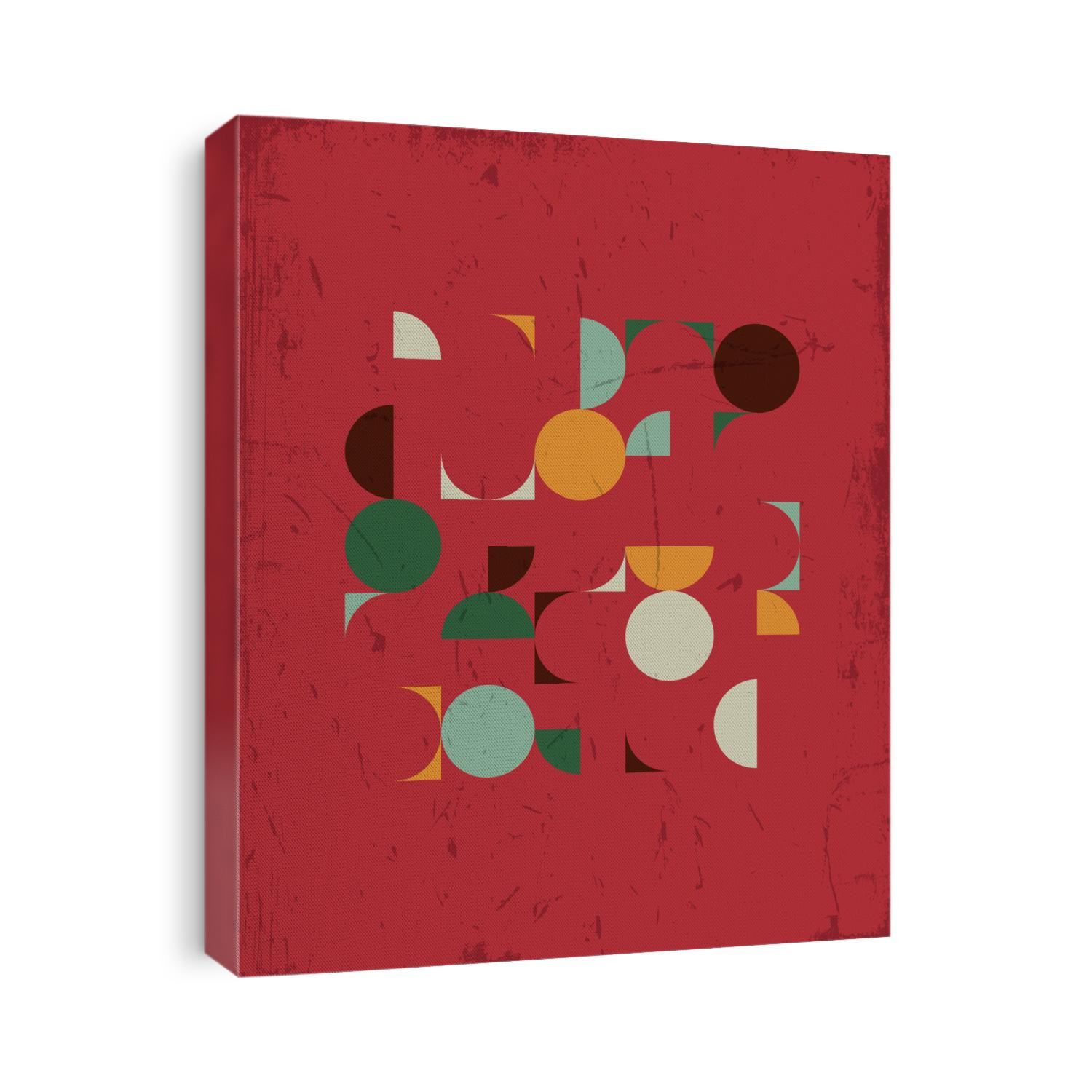 Mid-Century Modern Decorative Background, 1950s Style, Vintage Colors and Abstract Geometric Shapes, Grunge Texture Pattern